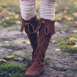 Front Lace Knee High Minnetonka